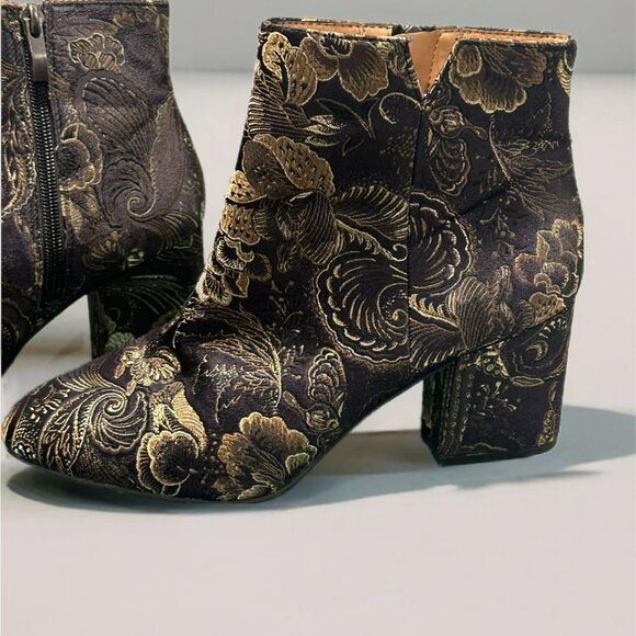 Franco Sarto Black and Gold Booties - Picture 3 of 4